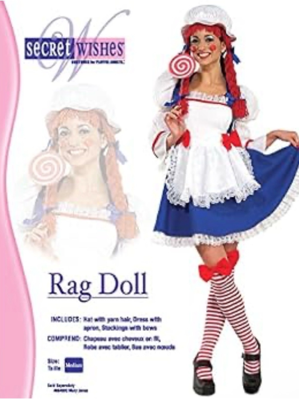 Secret Wishes Rag Doll Costume - Blue & White Kids Dress